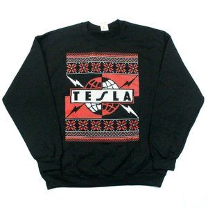 Tesla Snowflake Tacky Ugly Christmas Sweatshirt L